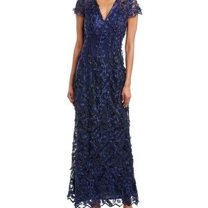Carmen Marc Valvo Infision Navy Ballgown